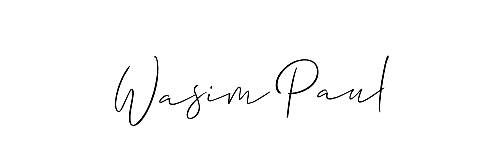 How to make Wasim Paul signature? Allison_Script is a professional autograph style. Create handwritten signature for Wasim Paul name. Wasim Paul signature style 2 images and pictures png