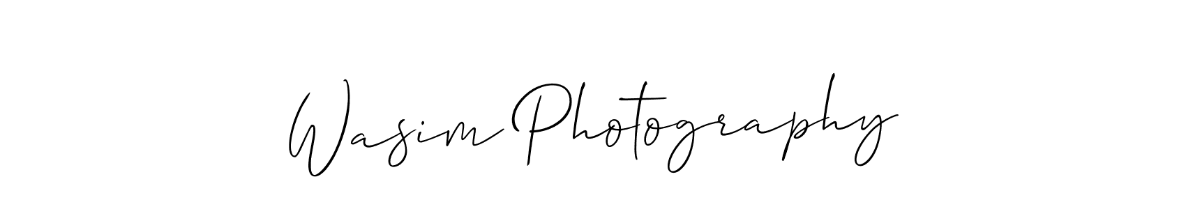 Create a beautiful signature design for name Wasim Photography. With this signature (Allison_Script) fonts, you can make a handwritten signature for free. Wasim Photography signature style 2 images and pictures png