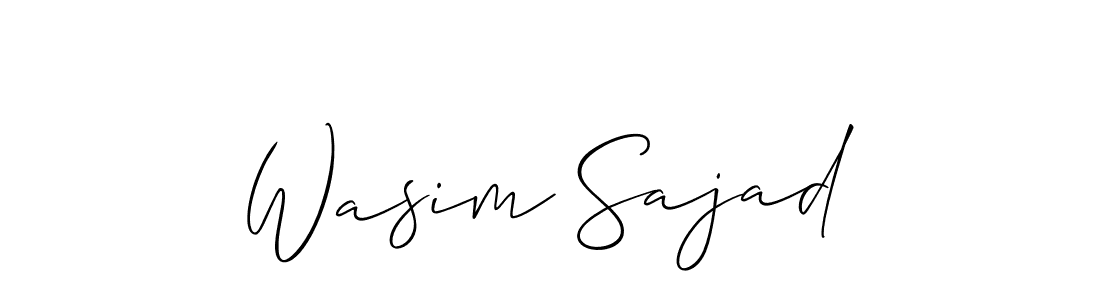 Make a short Wasim Sajad signature style. Manage your documents anywhere anytime using Allison_Script. Create and add eSignatures, submit forms, share and send files easily. Wasim Sajad signature style 2 images and pictures png