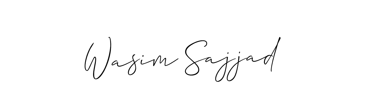 Make a beautiful signature design for name Wasim Sajjad. With this signature (Allison_Script) style, you can create a handwritten signature for free. Wasim Sajjad signature style 2 images and pictures png