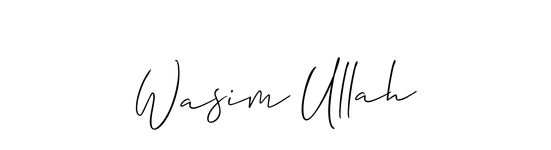 How to make Wasim Ullah name signature. Use Allison_Script style for creating short signs online. This is the latest handwritten sign. Wasim Ullah signature style 2 images and pictures png