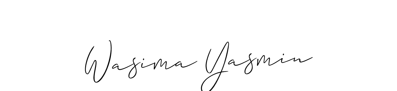 Make a short Wasima Yasmin signature style. Manage your documents anywhere anytime using Allison_Script. Create and add eSignatures, submit forms, share and send files easily. Wasima Yasmin signature style 2 images and pictures png