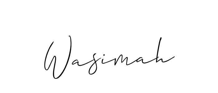 Also You can easily find your signature by using the search form. We will create Wasimah name handwritten signature images for you free of cost using Allison_Script sign style. Wasimah signature style 2 images and pictures png