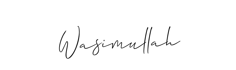 How to Draw Wasimullah signature style? Allison_Script is a latest design signature styles for name Wasimullah. Wasimullah signature style 2 images and pictures png