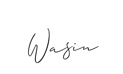 How to make Wasin signature? Allison_Script is a professional autograph style. Create handwritten signature for Wasin name. Wasin signature style 2 images and pictures png