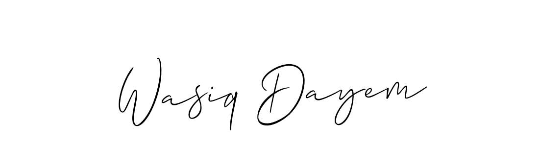 Also we have Wasiq Dayem name is the best signature style. Create professional handwritten signature collection using Allison_Script autograph style. Wasiq Dayem signature style 2 images and pictures png