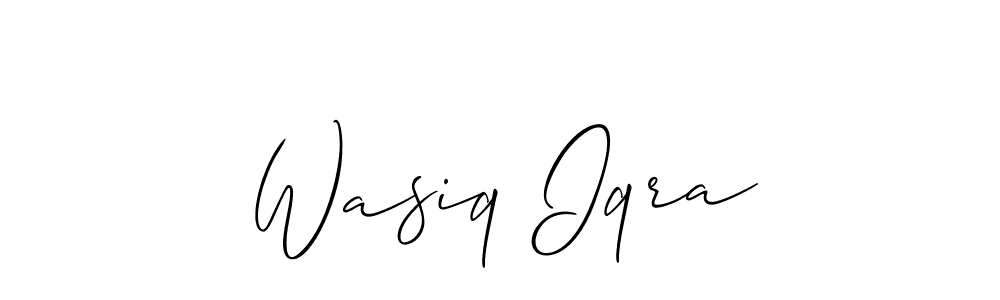 It looks lik you need a new signature style for name Wasiq Iqra. Design unique handwritten (Allison_Script) signature with our free signature maker in just a few clicks. Wasiq Iqra signature style 2 images and pictures png