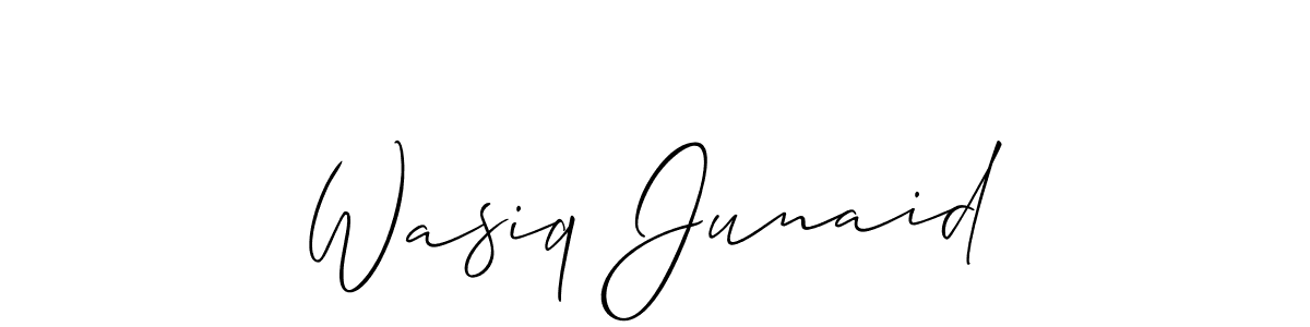 It looks lik you need a new signature style for name Wasiq Junaid. Design unique handwritten (Allison_Script) signature with our free signature maker in just a few clicks. Wasiq Junaid signature style 2 images and pictures png