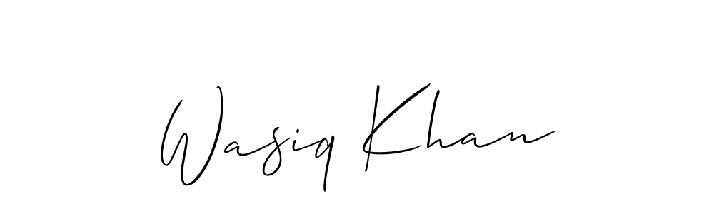 You should practise on your own different ways (Allison_Script) to write your name (Wasiq Khan) in signature. don't let someone else do it for you. Wasiq Khan signature style 2 images and pictures png