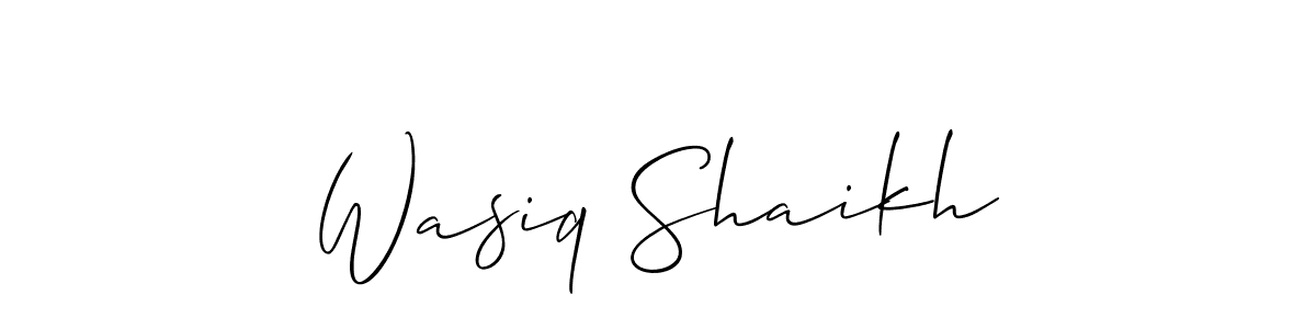 Create a beautiful signature design for name Wasiq Shaikh. With this signature (Allison_Script) fonts, you can make a handwritten signature for free. Wasiq Shaikh signature style 2 images and pictures png