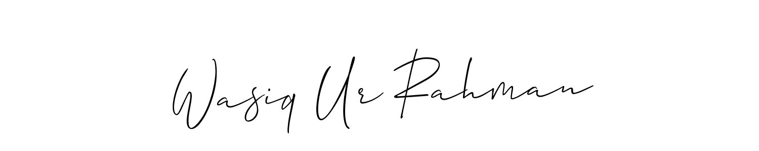 The best way (Allison_Script) to make a short signature is to pick only two or three words in your name. The name Wasiq Ur Rahman include a total of six letters. For converting this name. Wasiq Ur Rahman signature style 2 images and pictures png