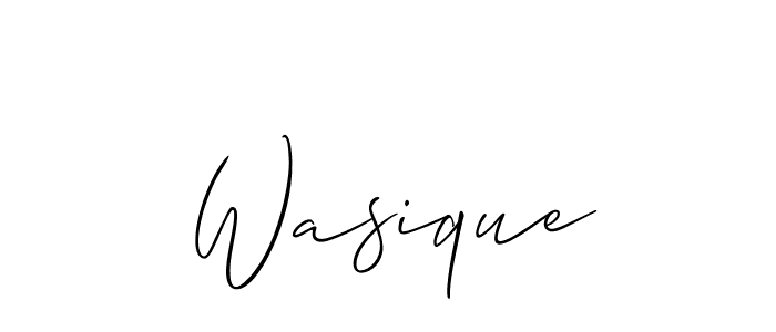 Make a beautiful signature design for name Wasique. With this signature (Allison_Script) style, you can create a handwritten signature for free. Wasique signature style 2 images and pictures png