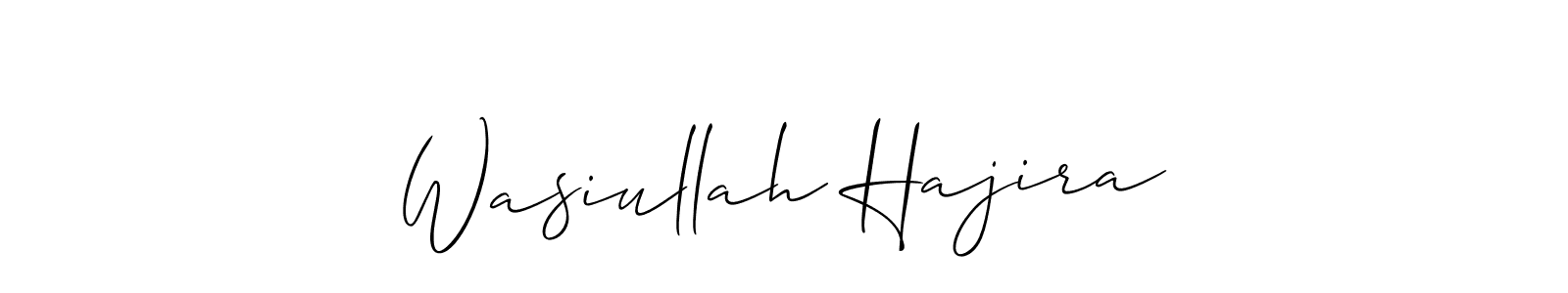 Create a beautiful signature design for name Wasiullah Hajira. With this signature (Allison_Script) fonts, you can make a handwritten signature for free. Wasiullah Hajira signature style 2 images and pictures png