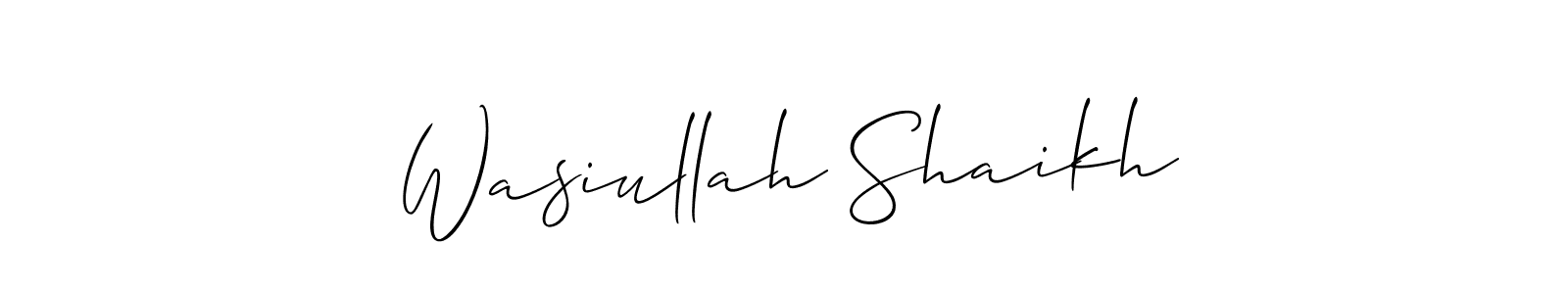 Make a short Wasiullah Shaikh signature style. Manage your documents anywhere anytime using Allison_Script. Create and add eSignatures, submit forms, share and send files easily. Wasiullah Shaikh signature style 2 images and pictures png