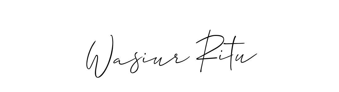 if you are searching for the best signature style for your name Wasiur Ritu. so please give up your signature search. here we have designed multiple signature styles  using Allison_Script. Wasiur Ritu signature style 2 images and pictures png