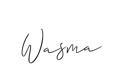 Make a beautiful signature design for name Wasma. With this signature (Allison_Script) style, you can create a handwritten signature for free. Wasma signature style 2 images and pictures png