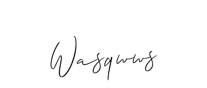 Use a signature maker to create a handwritten signature online. With this signature software, you can design (Allison_Script) your own signature for name Wasqwws. Wasqwws signature style 2 images and pictures png