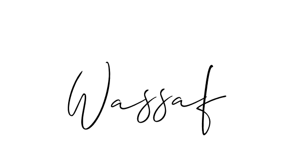 The best way (Allison_Script) to make a short signature is to pick only two or three words in your name. The name Wassaf include a total of six letters. For converting this name. Wassaf signature style 2 images and pictures png
