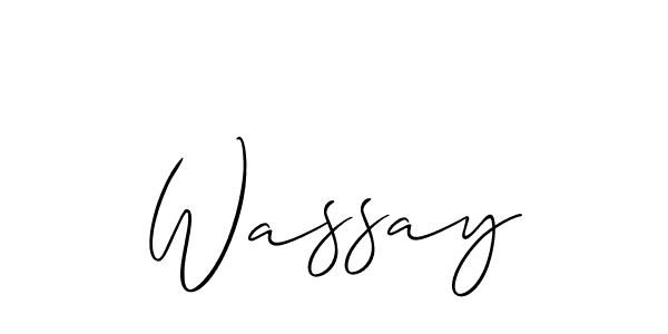 Create a beautiful signature design for name Wassay. With this signature (Allison_Script) fonts, you can make a handwritten signature for free. Wassay signature style 2 images and pictures png