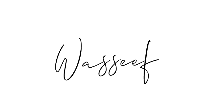 Make a beautiful signature design for name Wasseef. With this signature (Allison_Script) style, you can create a handwritten signature for free. Wasseef signature style 2 images and pictures png