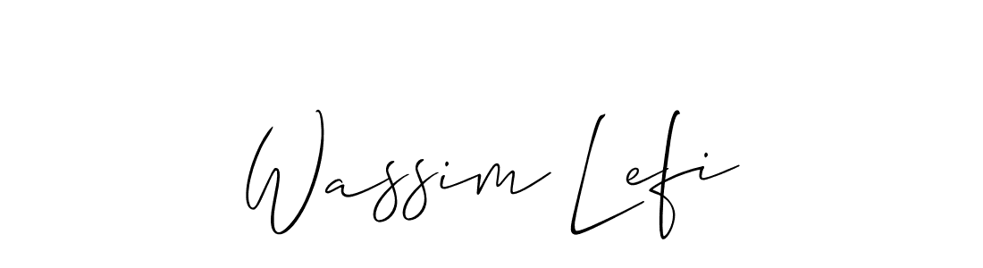 Create a beautiful signature design for name Wassim Lefi. With this signature (Allison_Script) fonts, you can make a handwritten signature for free. Wassim Lefi signature style 2 images and pictures png