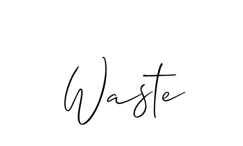 Allison_Script is a professional signature style that is perfect for those who want to add a touch of class to their signature. It is also a great choice for those who want to make their signature more unique. Get Waste name to fancy signature for free. Waste signature style 2 images and pictures png
