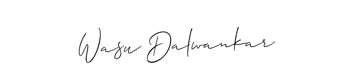 Create a beautiful signature design for name Wasu Dalwankar. With this signature (Allison_Script) fonts, you can make a handwritten signature for free. Wasu Dalwankar signature style 2 images and pictures png