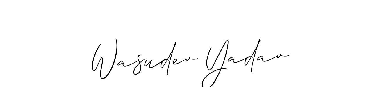 Allison_Script is a professional signature style that is perfect for those who want to add a touch of class to their signature. It is also a great choice for those who want to make their signature more unique. Get Wasudev Yadav name to fancy signature for free. Wasudev Yadav signature style 2 images and pictures png