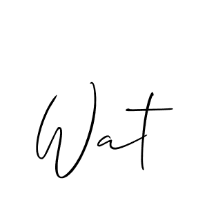 The best way (Allison_Script) to make a short signature is to pick only two or three words in your name. The name Wat include a total of six letters. For converting this name. Wat signature style 2 images and pictures png