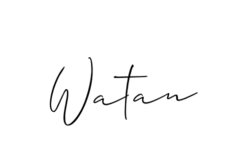 How to make Watan name signature. Use Allison_Script style for creating short signs online. This is the latest handwritten sign. Watan signature style 2 images and pictures png