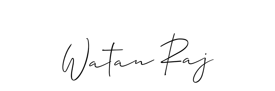Also You can easily find your signature by using the search form. We will create Watan Raj name handwritten signature images for you free of cost using Allison_Script sign style. Watan Raj signature style 2 images and pictures png