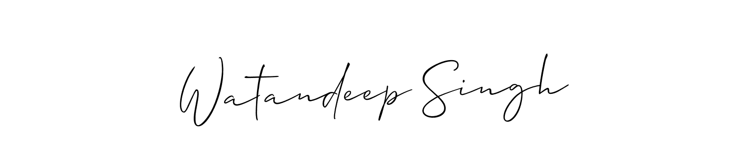 Watandeep Singh stylish signature style. Best Handwritten Sign (Allison_Script) for my name. Handwritten Signature Collection Ideas for my name Watandeep Singh. Watandeep Singh signature style 2 images and pictures png