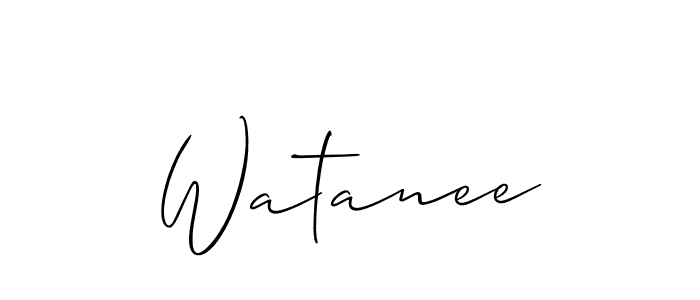 Also we have Watanee name is the best signature style. Create professional handwritten signature collection using Allison_Script autograph style. Watanee signature style 2 images and pictures png