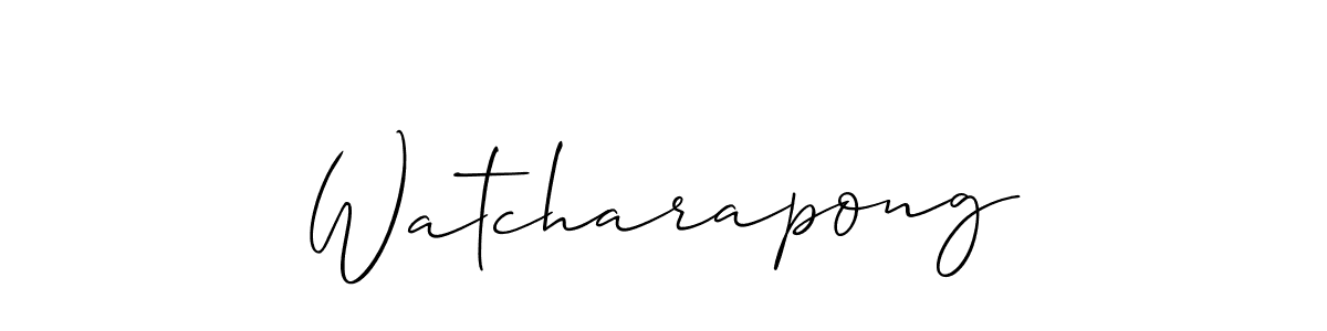 Allison_Script is a professional signature style that is perfect for those who want to add a touch of class to their signature. It is also a great choice for those who want to make their signature more unique. Get Watcharapong name to fancy signature for free. Watcharapong signature style 2 images and pictures png