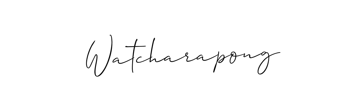 Allison_Script is a professional signature style that is perfect for those who want to add a touch of class to their signature. It is also a great choice for those who want to make their signature more unique. Get Watcharapong name to fancy signature for free. Watcharapong signature style 2 images and pictures png