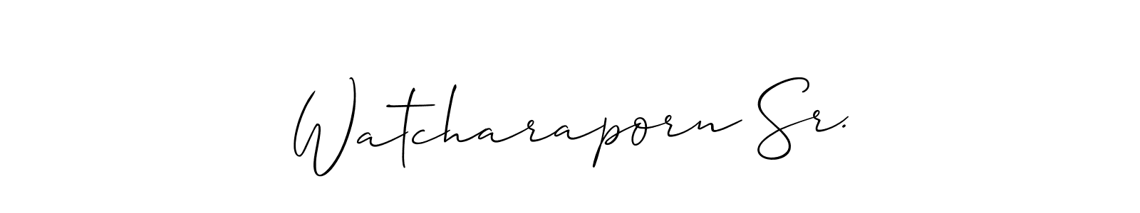 How to Draw Watcharaporn Sr. signature style? Allison_Script is a latest design signature styles for name Watcharaporn Sr.. Watcharaporn Sr. signature style 2 images and pictures png