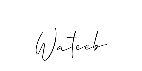 Best and Professional Signature Style for Wateeb. Allison_Script Best Signature Style Collection. Wateeb signature style 2 images and pictures png