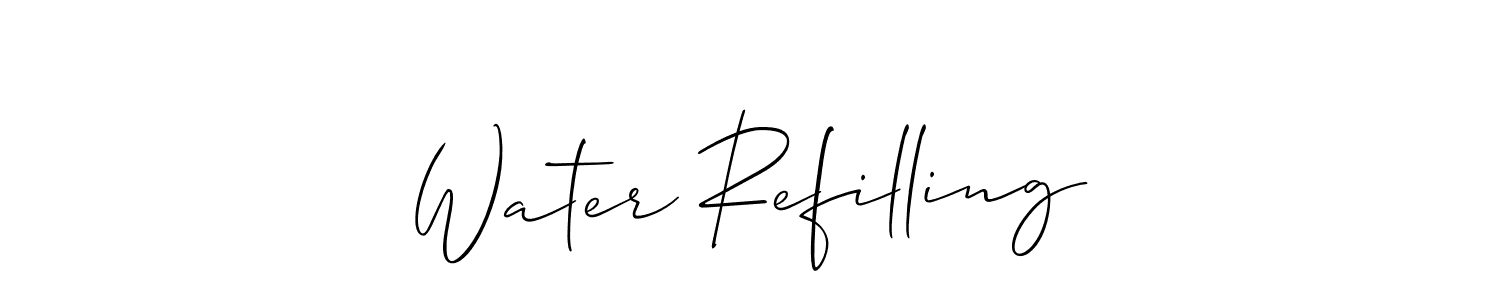 You should practise on your own different ways (Allison_Script) to write your name (Water Refilling) in signature. don't let someone else do it for you. Water Refilling signature style 2 images and pictures png