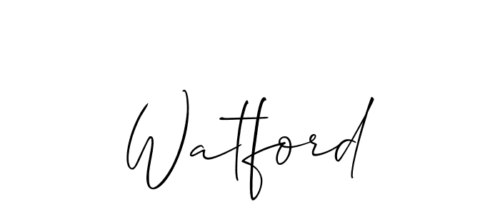 Allison_Script is a professional signature style that is perfect for those who want to add a touch of class to their signature. It is also a great choice for those who want to make their signature more unique. Get Watford name to fancy signature for free. Watford signature style 2 images and pictures png