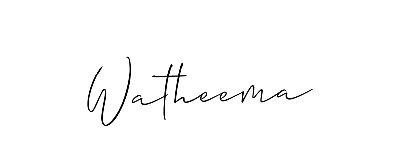 Allison_Script is a professional signature style that is perfect for those who want to add a touch of class to their signature. It is also a great choice for those who want to make their signature more unique. Get Watheema name to fancy signature for free. Watheema signature style 2 images and pictures png