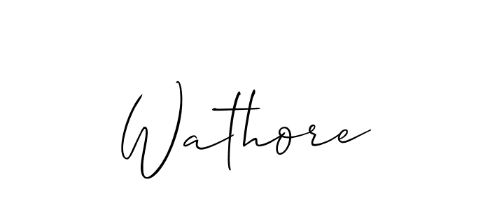 How to make Wathore name signature. Use Allison_Script style for creating short signs online. This is the latest handwritten sign. Wathore signature style 2 images and pictures png