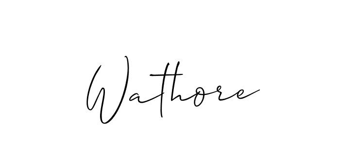 How to make Wathore name signature. Use Allison_Script style for creating short signs online. This is the latest handwritten sign. Wathore signature style 2 images and pictures png