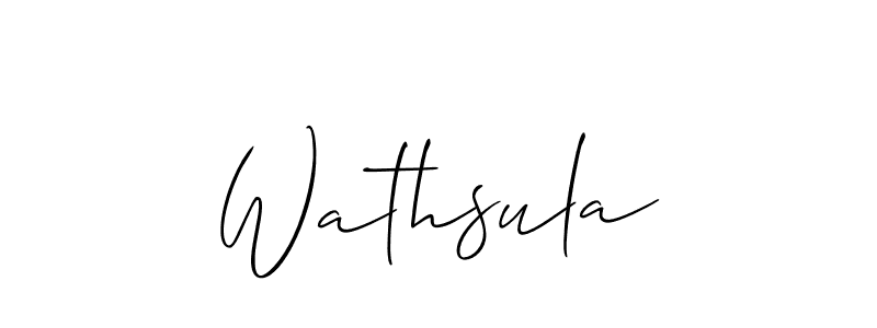 How to make Wathsula name signature. Use Allison_Script style for creating short signs online. This is the latest handwritten sign. Wathsula signature style 2 images and pictures png