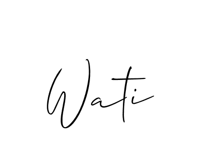 Check out images of Autograph of Wati name. Actor Wati Signature Style. Allison_Script is a professional sign style online. Wati signature style 2 images and pictures png