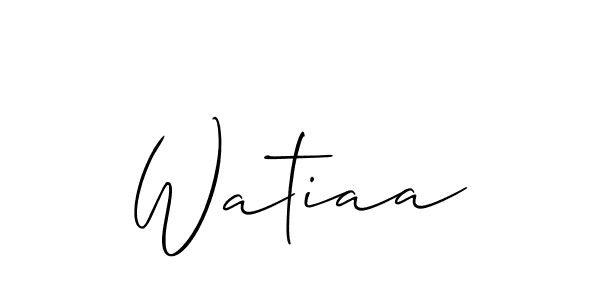 It looks lik you need a new signature style for name Watiaa. Design unique handwritten (Allison_Script) signature with our free signature maker in just a few clicks. Watiaa signature style 2 images and pictures png