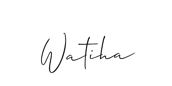 Also we have Watiha name is the best signature style. Create professional handwritten signature collection using Allison_Script autograph style. Watiha signature style 2 images and pictures png