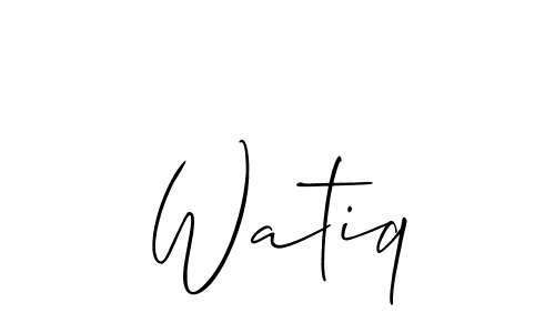 How to make Watiq signature? Allison_Script is a professional autograph style. Create handwritten signature for Watiq name. Watiq signature style 2 images and pictures png