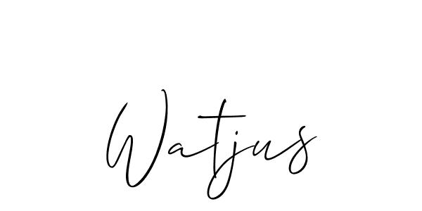 How to make Watjus name signature. Use Allison_Script style for creating short signs online. This is the latest handwritten sign. Watjus signature style 2 images and pictures png
