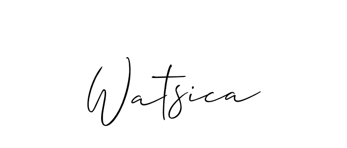 It looks lik you need a new signature style for name Watsica. Design unique handwritten (Allison_Script) signature with our free signature maker in just a few clicks. Watsica signature style 2 images and pictures png