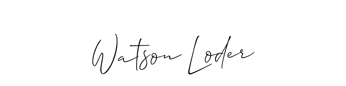 Check out images of Autograph of Watson Loder name. Actor Watson Loder Signature Style. Allison_Script is a professional sign style online. Watson Loder signature style 2 images and pictures png